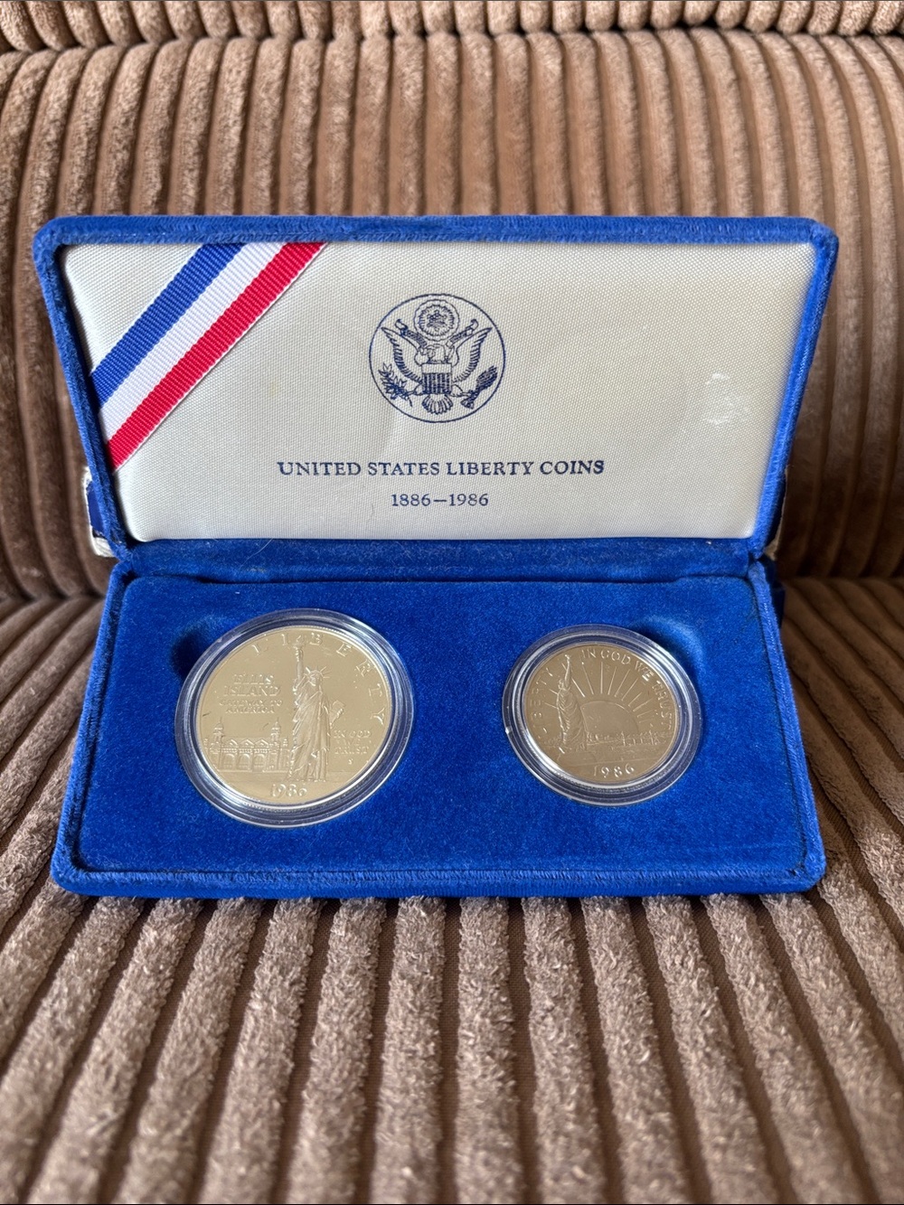 United States Liberty Coins Presentation Set in Blue Velvet Case
